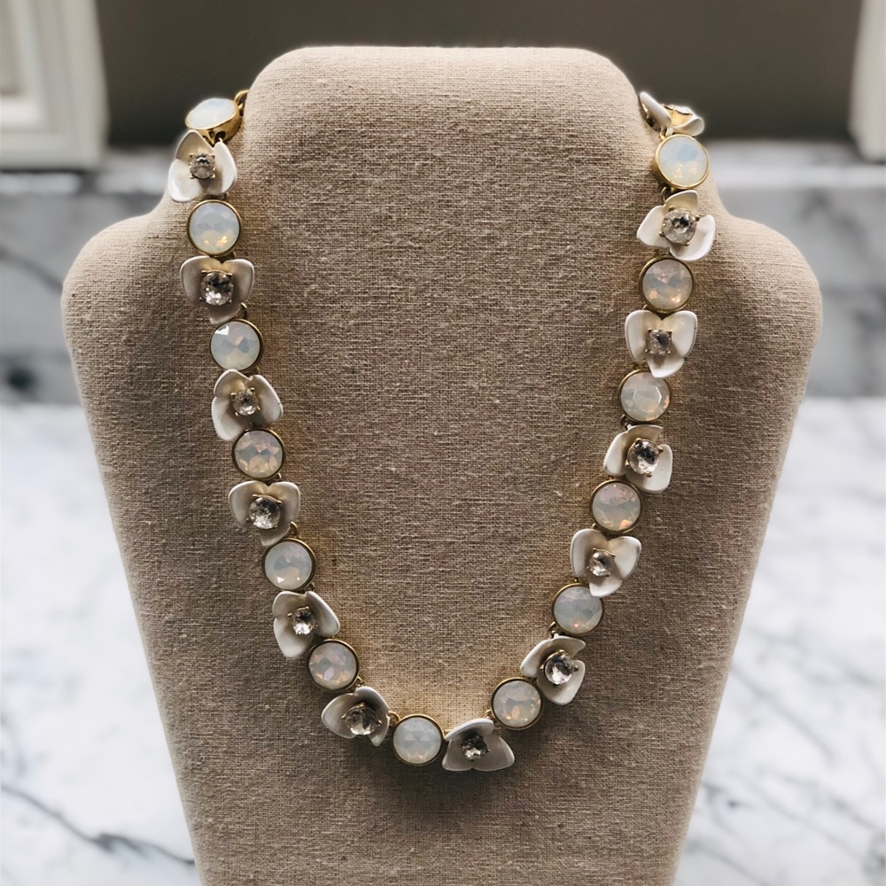 J.Crew Crystal Flower Necklace